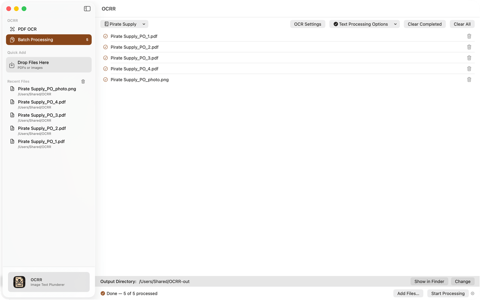 Batch Processing after a run